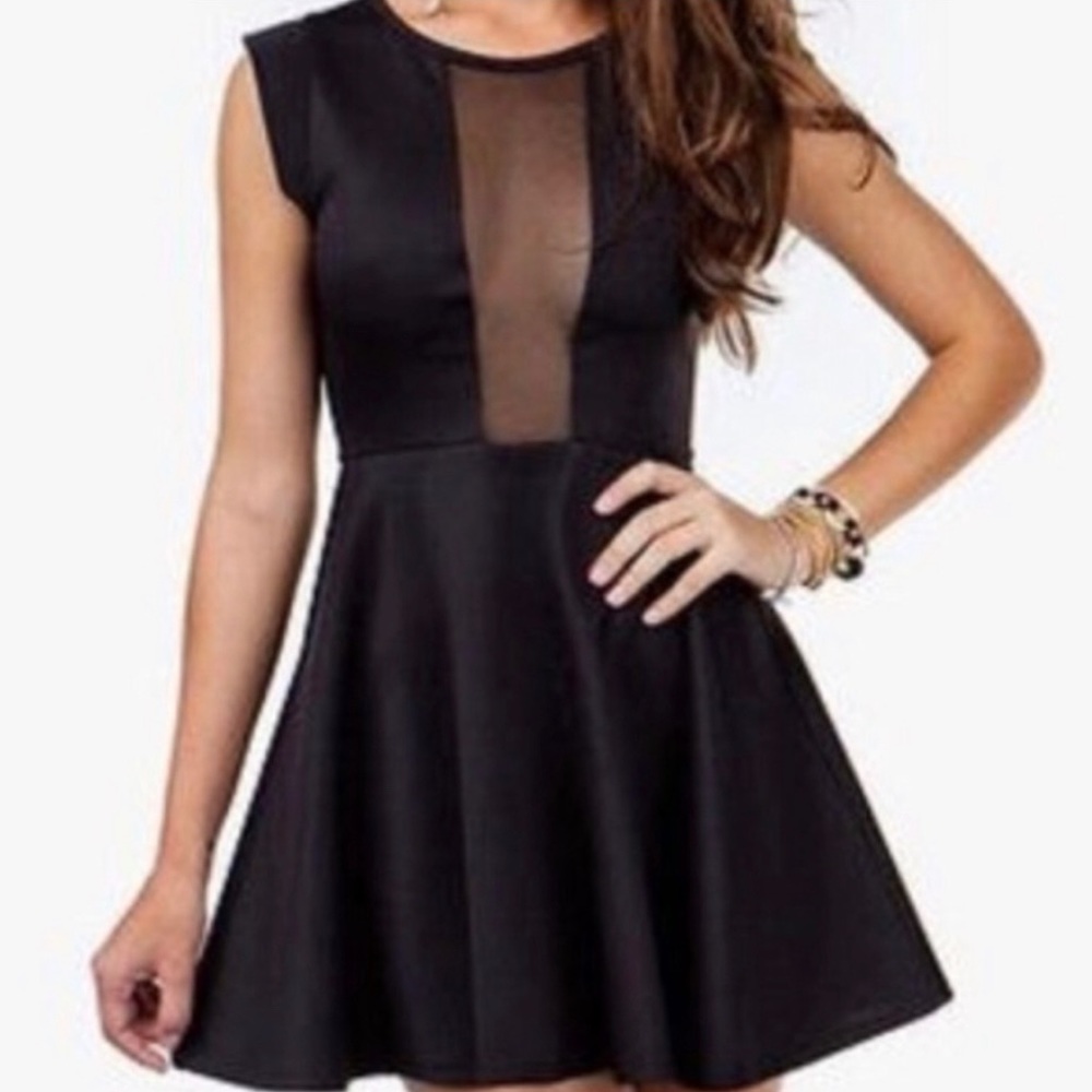 TOPSHOP Mesh Skater Dress